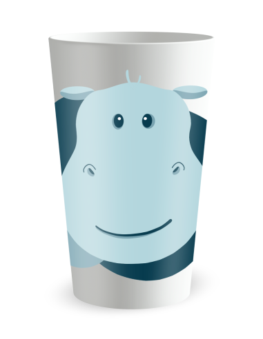Gobelet blanc de face - Naissance Hippo Garçon - Ecocup