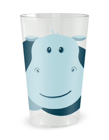 Gobelet transparent de face - Naissance Hippo Garçon - Ecocup