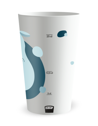 Gobelet blanc Graduation - Naissance Hippo Garçon - Ecocup