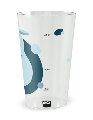 Gobelet transparent Graduation - Naissance Hippo Garçon - Ecocup