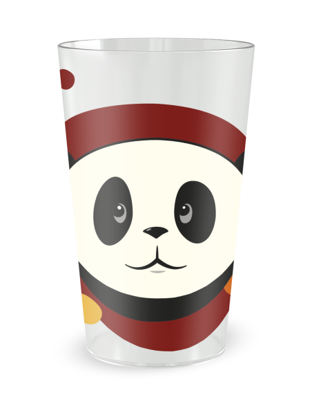 Gobelet transparent de face - Naissance Panda Garçon - Ecocup