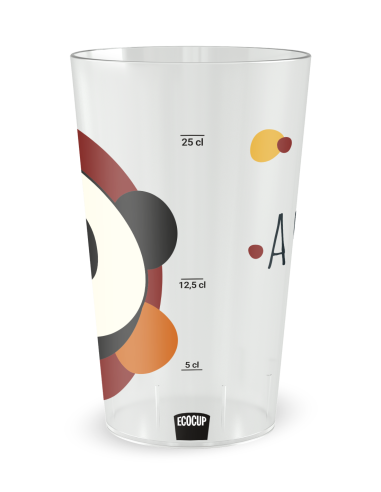 Transparante beker met maatverdeling - Panda Jongen Geboortebeker - Ecocup