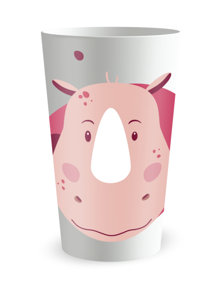 Gobelet blanc de face - Naissance Rhino Adulte Fille - Ecocup