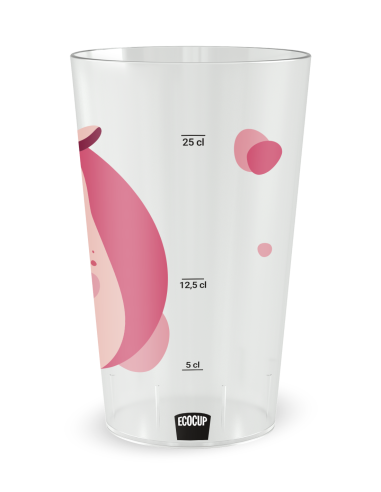 Gobelet transparent Graduation - Naissance Rhino Adulte Fille - Ecocup