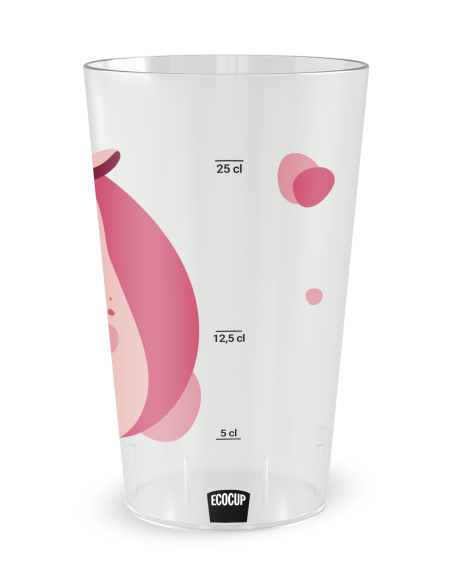 Gobelet transparent Graduation - Naissance Rhino Adulte Fille - Ecocup