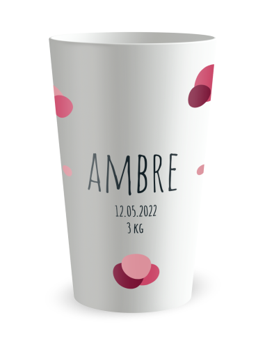 Witte beker - Voornaam - geboortebeker Volwassen Neushoorn Meisje - Ecocup