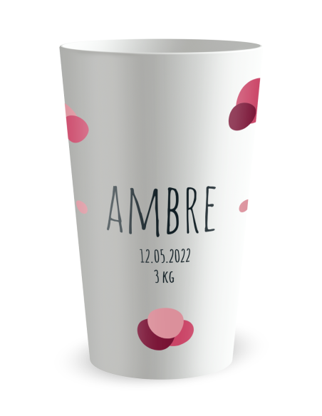 Gobelet blanc - Prénom - Naissance Rhino Adulte Fille - Ecocup