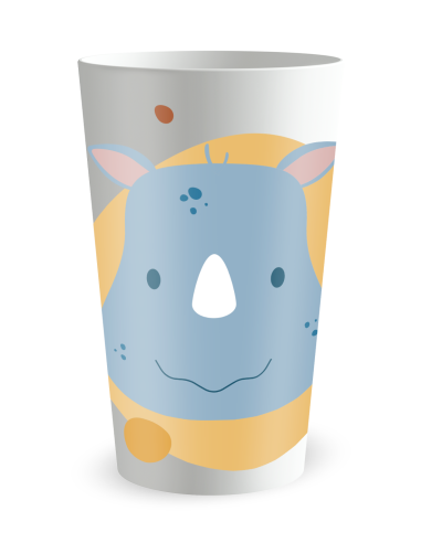 Gobelet blanc de face - Naissance Rhino Garçon - Ecocup