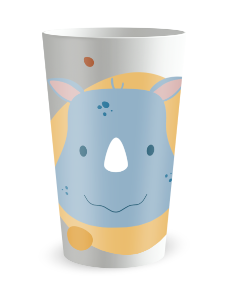 Gobelet blanc de face - Naissance Rhino Garçon - Ecocup