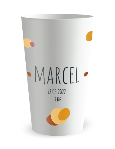 Gobelet blanc - Prénom - Naissance Rhino Garçon - Ecocup