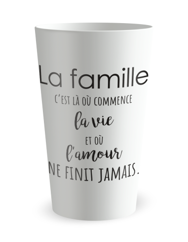 Witte beker aan de voorkant - Familiedag Quote - Ecocup