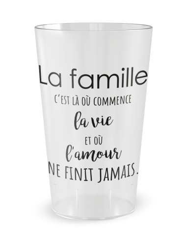 Transparante beker aan de voorkant - Familiedag Quote - Ecocup