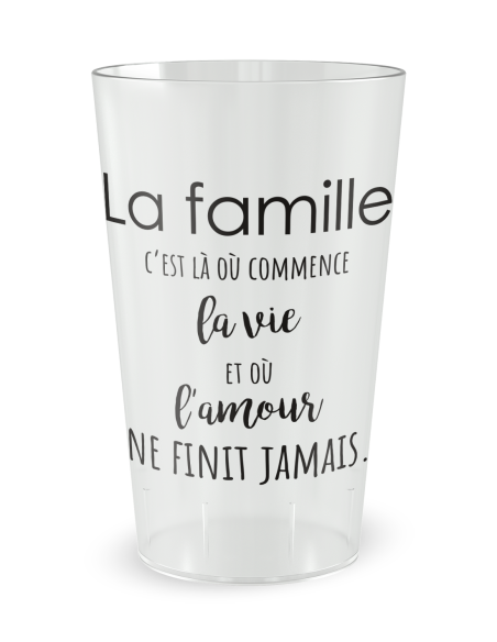 Transparante beker aan de voorkant - Familiedag Quote - Ecocup