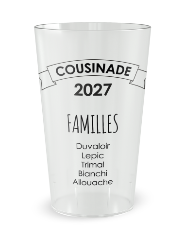 Transparante beker achteraanzicht - Familiedag Quote - Ecocup