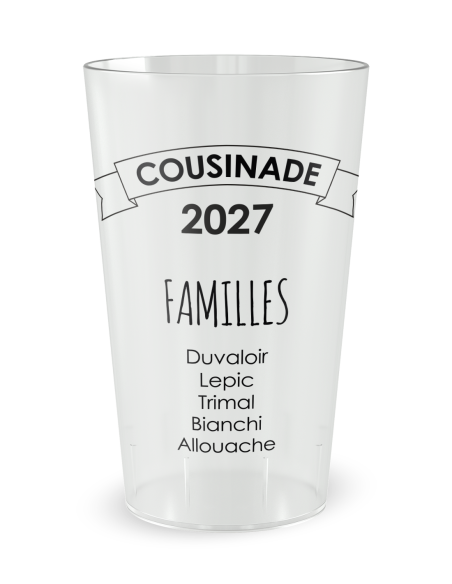 Transparante beker achteraanzicht - Familiedag Quote - Ecocup