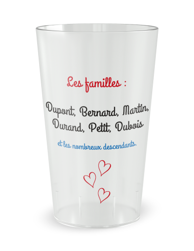 Gobelet transparent de dos - cousinade famille - Ecocup