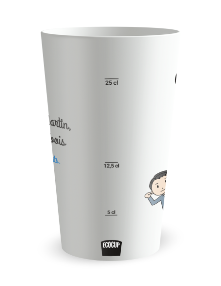 Witte beker met maatverdeling - familie reünie - Ecocup