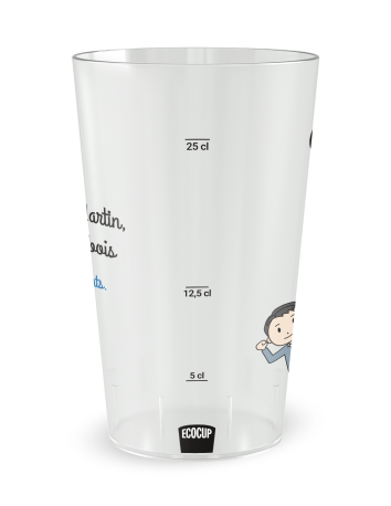 Gobelet transparent de face - cousinade famille - Ecocup 2