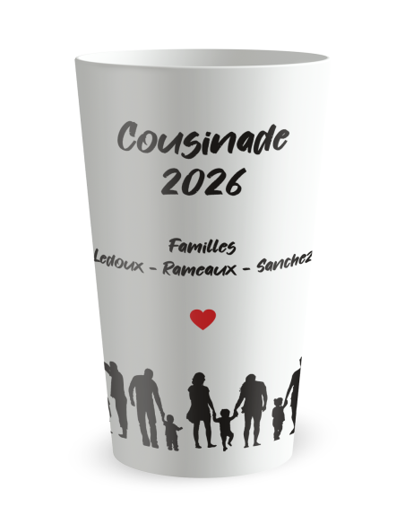 Witte beker aan de voorkant - Neven- & Nichtensilhouetten Beker - Ecocup