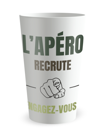 Witte beker aan de voorkant - Bedrukte borrelbeker humoristische werving - Ecocup