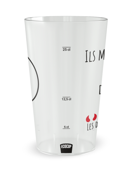 Transparante beker met maatverdeling - demonenhumor beker - Ecocup