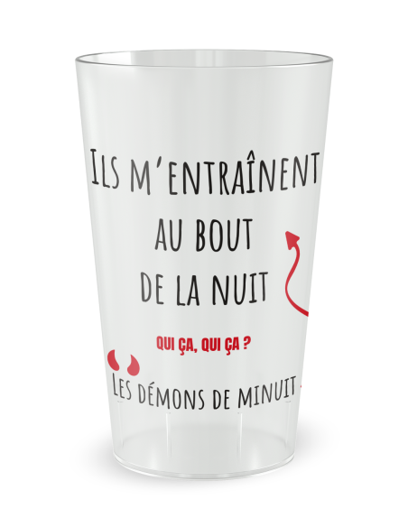 Gobelet transparent de dos - humour démons - Ecocup