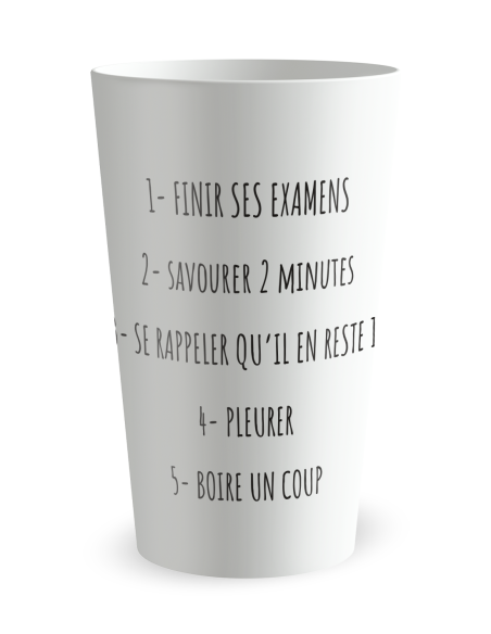 Gobelet blanc de face - liste des tâches - Ecocup