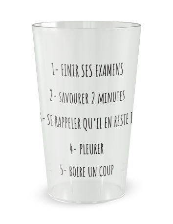 Gobelet transparent de face - liste des tâches - Ecocup