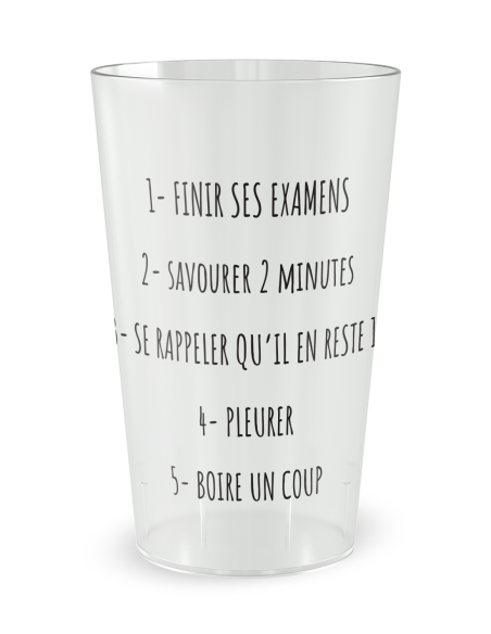 Gobelet transparent de face - liste des tâches - Ecocup