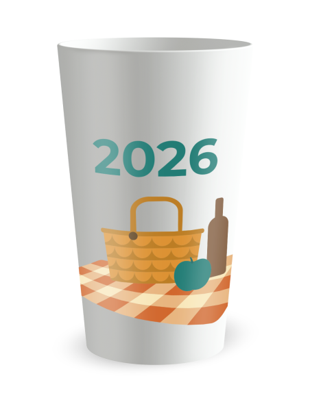 Gobelet blanc de face - Famille & Amis Pique-Nique Famille - Ecocup