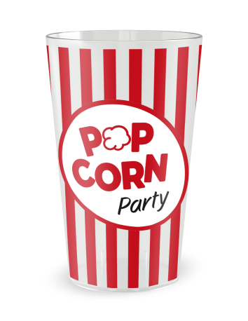 Gobelet transparent de face - Famille & Amis PopCorn Party - Ecocup