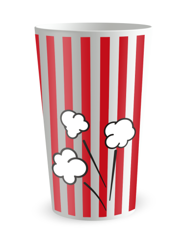 Gobelet blanc de dos - Famille & Amis PopCorn Party - Ecocup