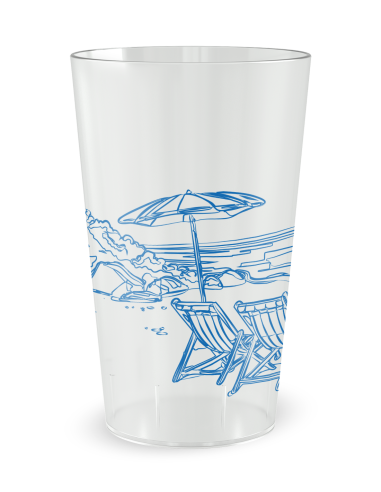 Gobelet transparent de face - Famille & Amis Retraite Plage - Ecocup