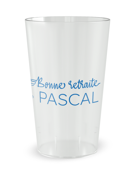 Gobelet transparent - Prénom - Famille & Amis Retraite Plage - Ecocup