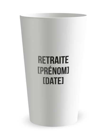 Witte beker - Voornaam - Familie & Vrienden Pensioen President - Ecocup