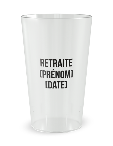 Gobelet transparent - Prénom - Famille & Amis Retraite Président - Ecocup