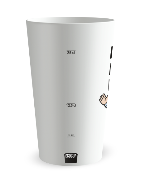 Witte beker met maatverdeling - Familie & Vrienden Pensioen President - Ecocup