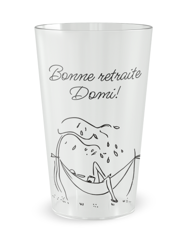 Transparante beker aan de voorkant - pensioenbeker Familie & Vrienden - Ecocup