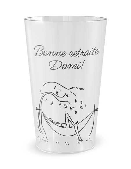 Transparante beker aan de voorkant - pensioenbeker Familie & Vrienden - Ecocup