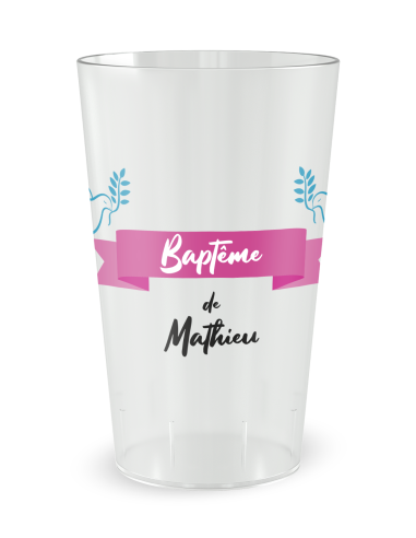 Transparante beker aan de voorkant - Duiven & Kruis - Ecocup