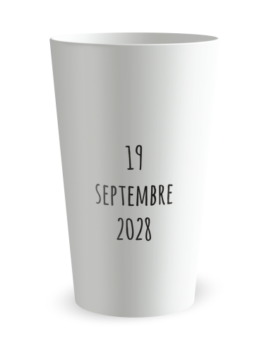 Gobelet blanc de dos - Baptême Eléphant - Ecocup