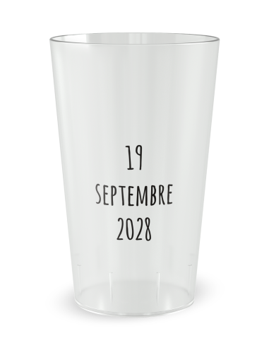 Gobelet transparent - Prénom - Baptême Eléphant - Ecocup