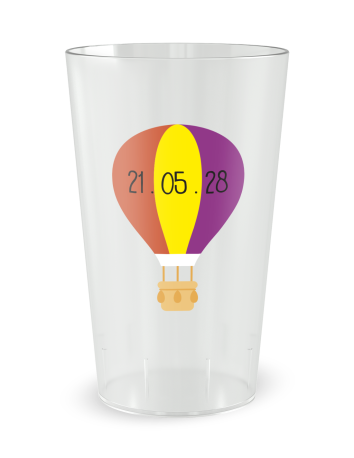 Gobelet transparent de face - Baptême Joli Ciel - Ecocup 2