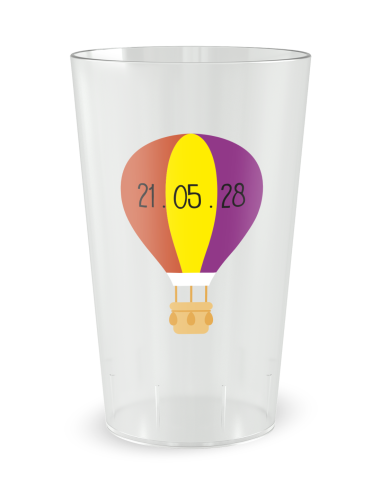 Gobelet transparent de dos - Baptême Joli Ciel - Ecocup