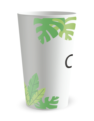 Gobelet blanc de coté - Baptême Jungle - Ecocup