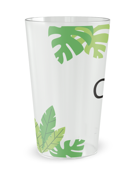 Gobelet transparent de coté - Baptême Jungle - Ecocup