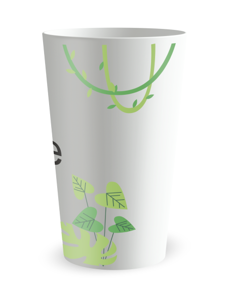 Gobelet blanc de dos - Baptême Jungle - Ecocup