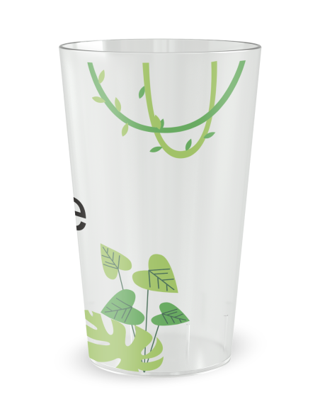 Gobelet transparent de dos - Baptême Jungle - Ecocup