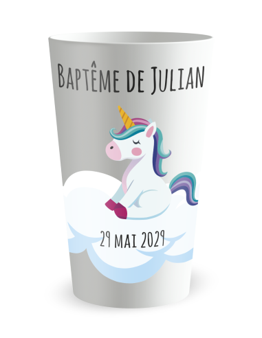 Witte beker aan de voorkant - Eenhoorn - Ecocup