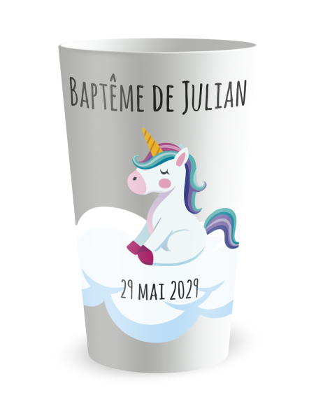 Witte beker aan de voorkant - Eenhoorn - Ecocup